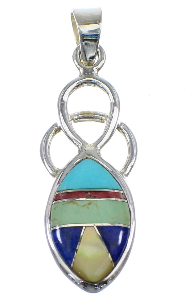 Multicolor Sterling Silver Southwestern Pendant YX52501